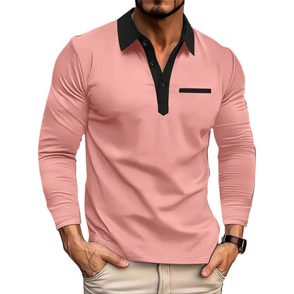 Herren Poloshirt Modern Kragen Brusttasche Trendig