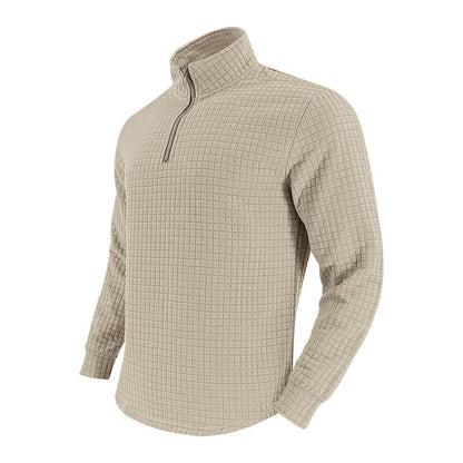 Herren Pullover Strukturiert Halbzipper Modern