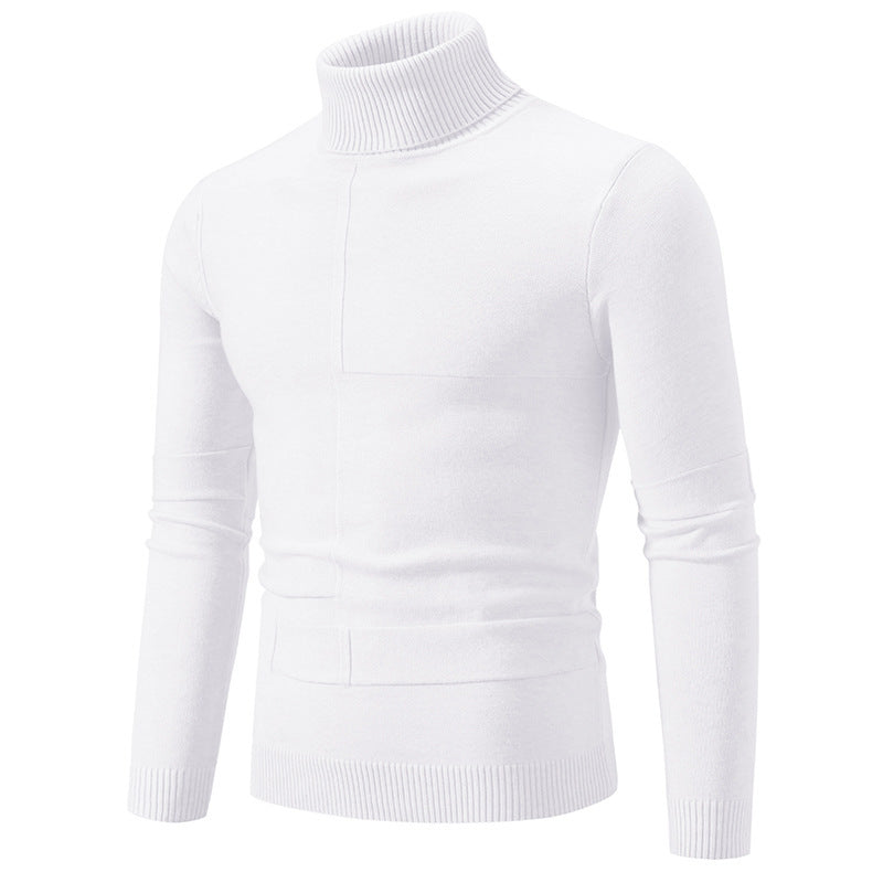 Herren Rollkragenpullover Modern Zopfmuster Elegante Männerpullover