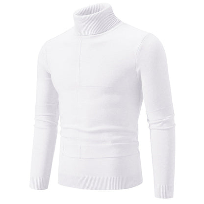 Herren Rollkragenpullover Modern Zopfmuster Elegante Männerpullover