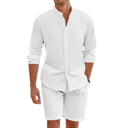 Herren Kurzarmhemd Elegant mit passenden Shorts Sommer