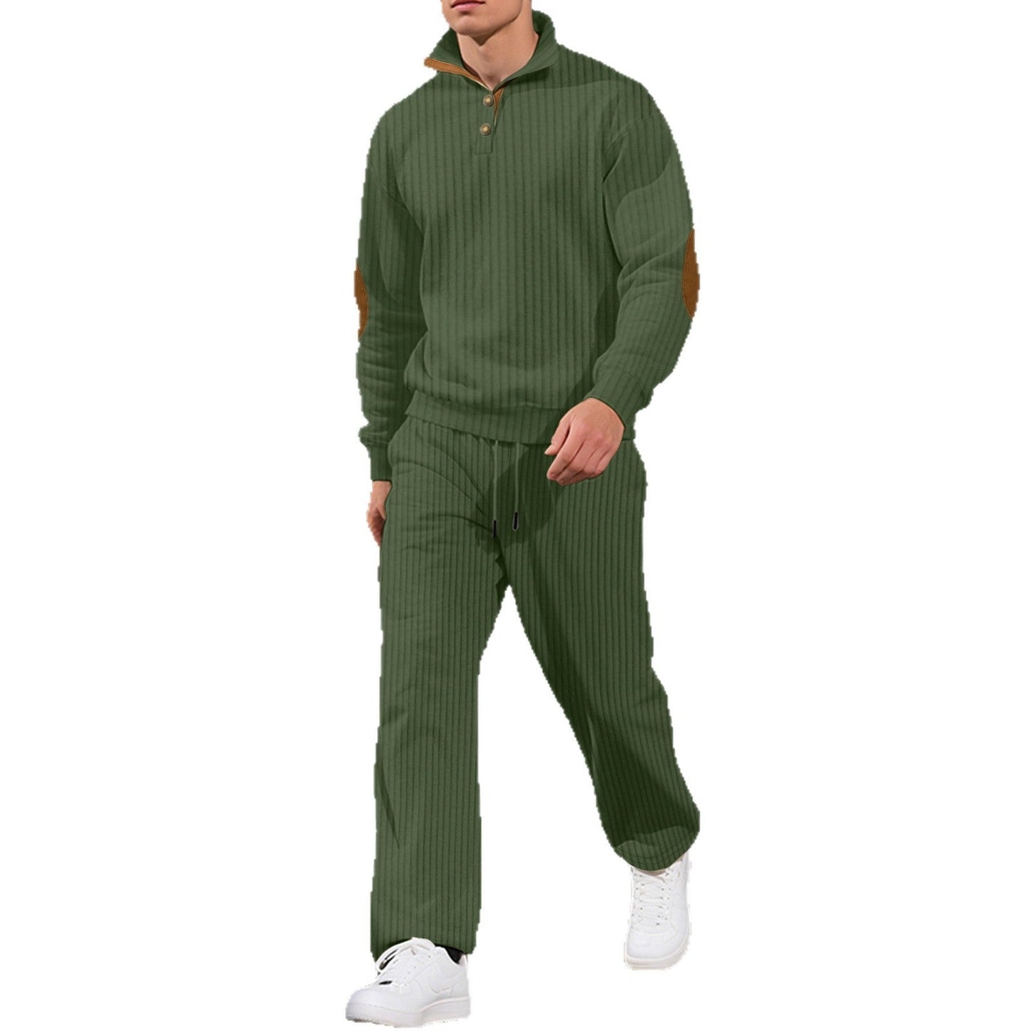 Herren Sweatshirt Sportlich Modern Knopfleiste Design