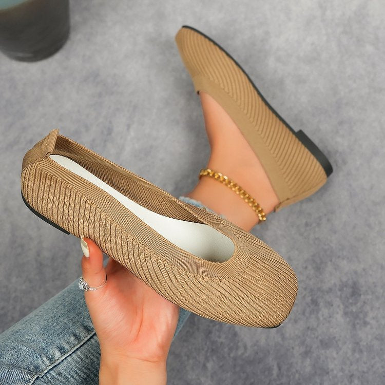 Damen Ballerinas Modisch Strukturiert Bequem