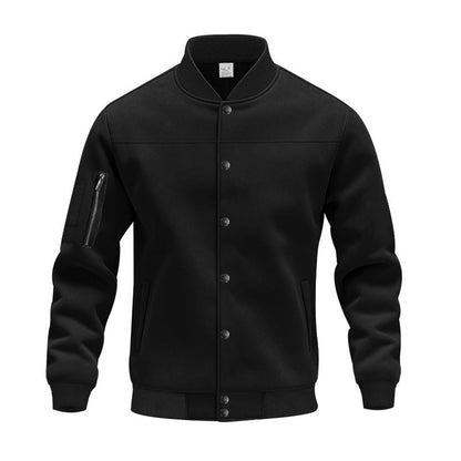 Herren Collegejacke Modern mit Taschen Grau Casual