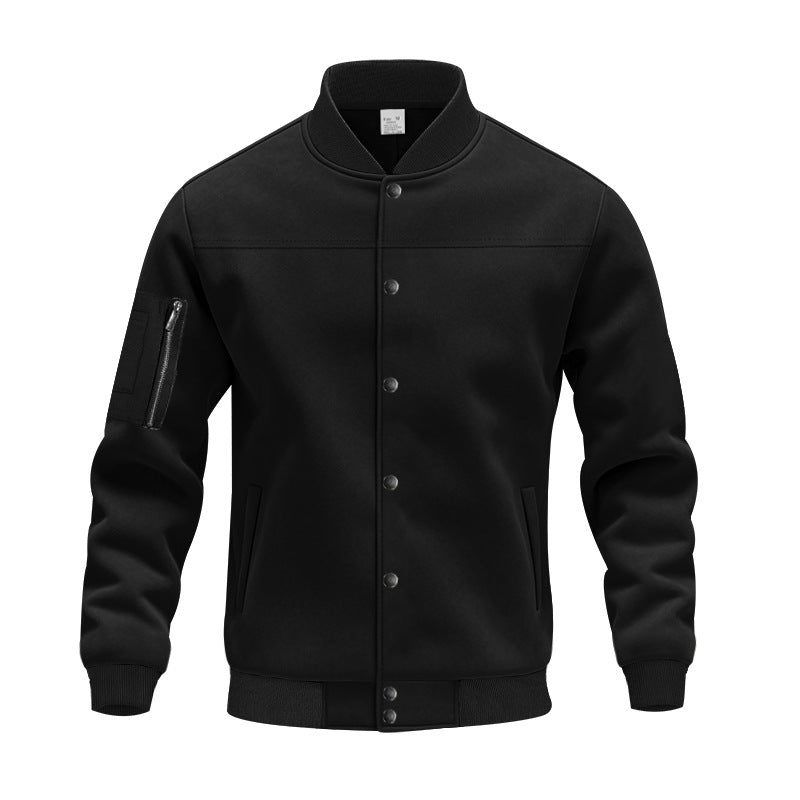 Herren Collegejacke Modern mit Reißverschlusstaschen Elastisch