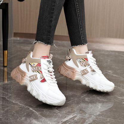 Damen Sneaker Sportlich Bequem Laufschuhe Weiss
