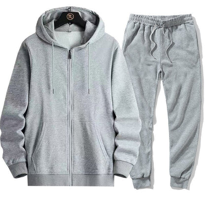 Herren Sportanzug Hoodie Joggingset Grau Modern