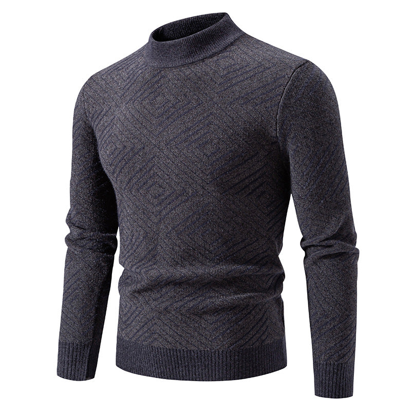 Eleganter Herrenpullover Strukturmuster Modern