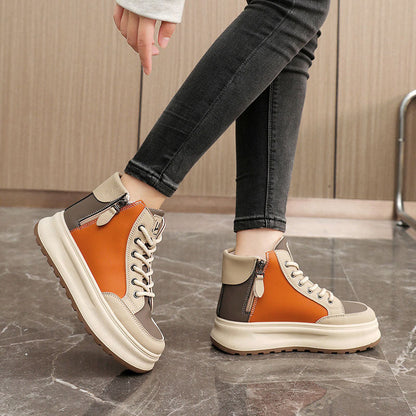 Damen Sneaker High-Top Modell mit Zipper und Weicher Sohle