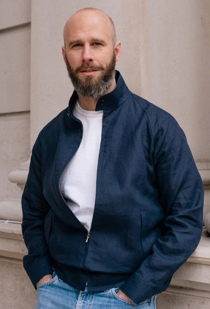 Herren Steppjacke Leicht Warm mit Taschen und Hochkragen