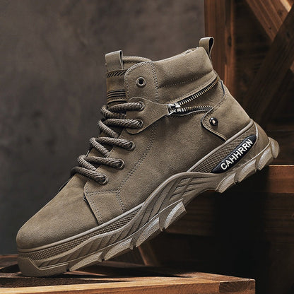 Damen Sneaker Hoch Reißverschluss Detail Robust