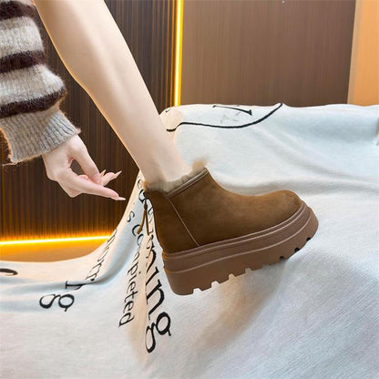 Damen Ankle Boots Flauschig Rutschfest Winterstiefel