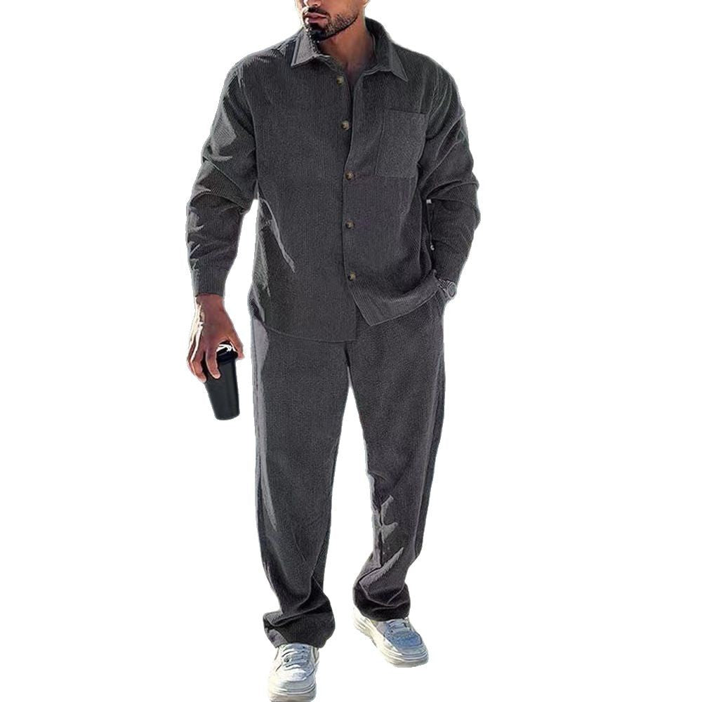 Herren Casual Hemd und Hose Set Modern Freizeit