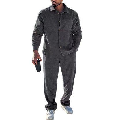 Herren Casual Hemd und Hose Set Modern Freizeit