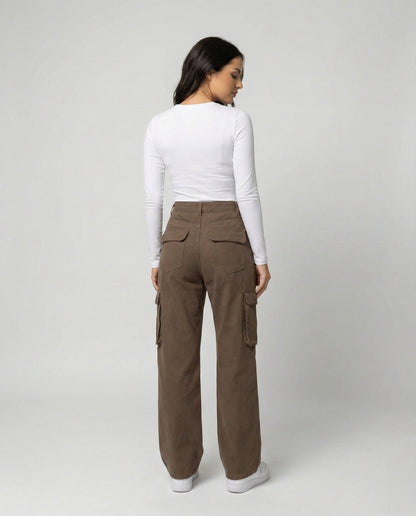 Damen Cargohose Weite Bein Extra Komfortable Arbeitshose