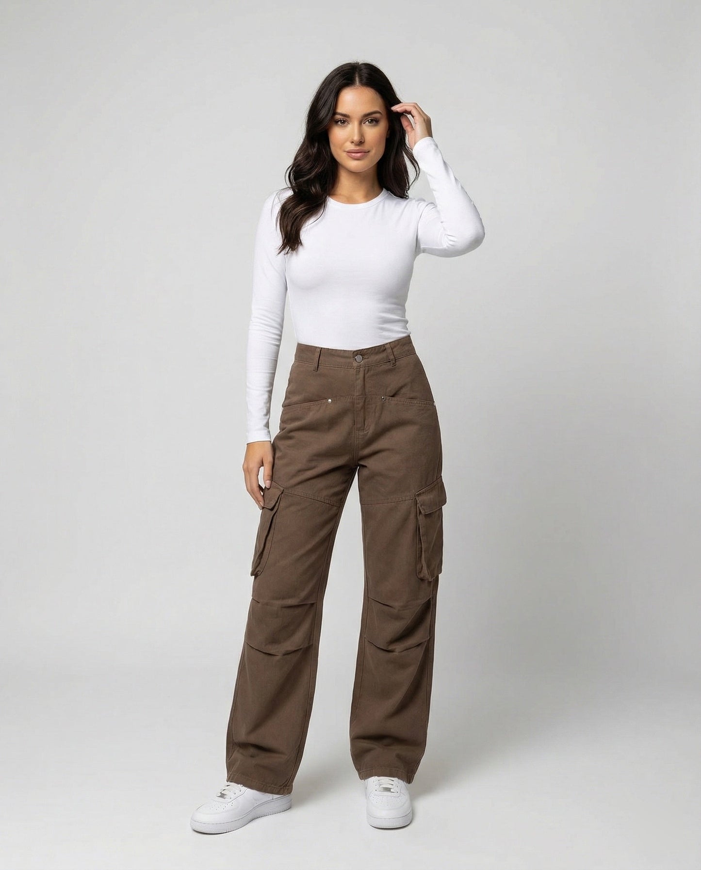 Damen Cargohose Weite Bein Extra Komfortable Arbeitshose