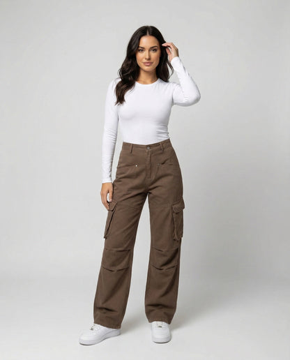 Damen Cargohose Weite Bein Extra Komfortable Arbeitshose