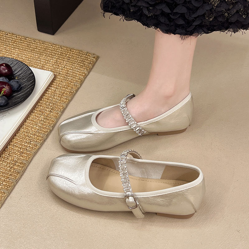 Damen Ballerinas Elegantes Design mit Riemchen