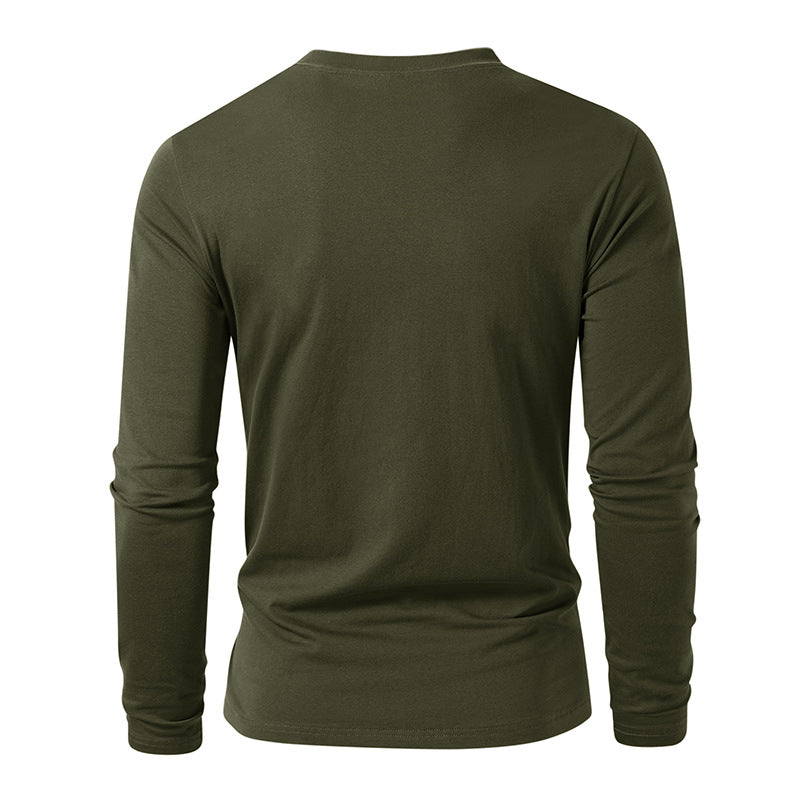 Herren Langarmshirt Weich Baumwolle Komfort Fit