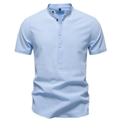 Herren Henley-Shirt Kurzarm Modern mit Knöpfen