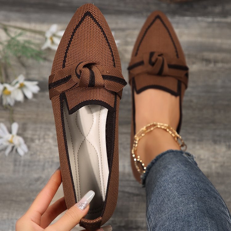 Damen Ballerinas Schick Schleifen Detail Stabiler Boden - BerlinGlamour