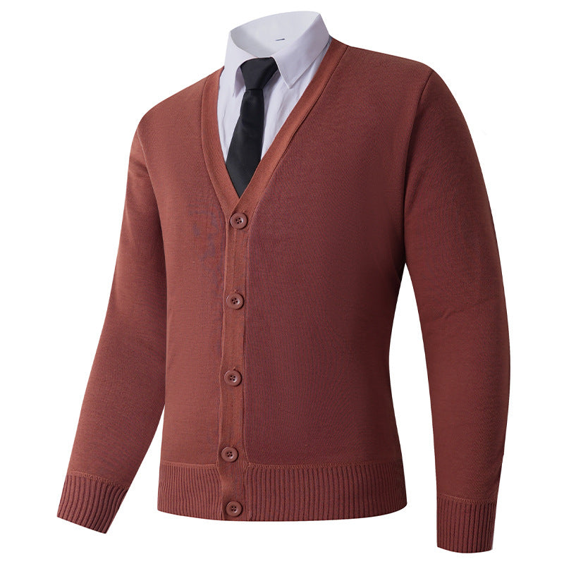 Herren Strickjacke V-Ausschnitt Knopfverschluss Modern - BerlinGlamour