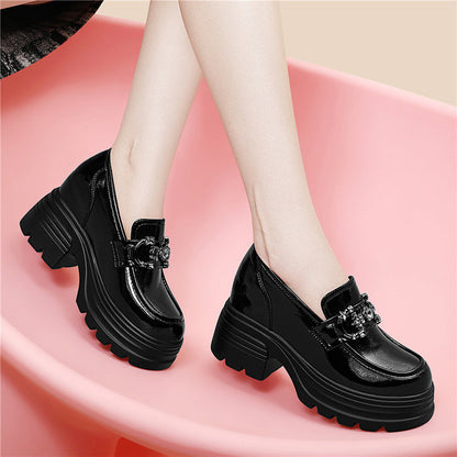 Damen Plateau Mokassins Schnalle Trendy Mode