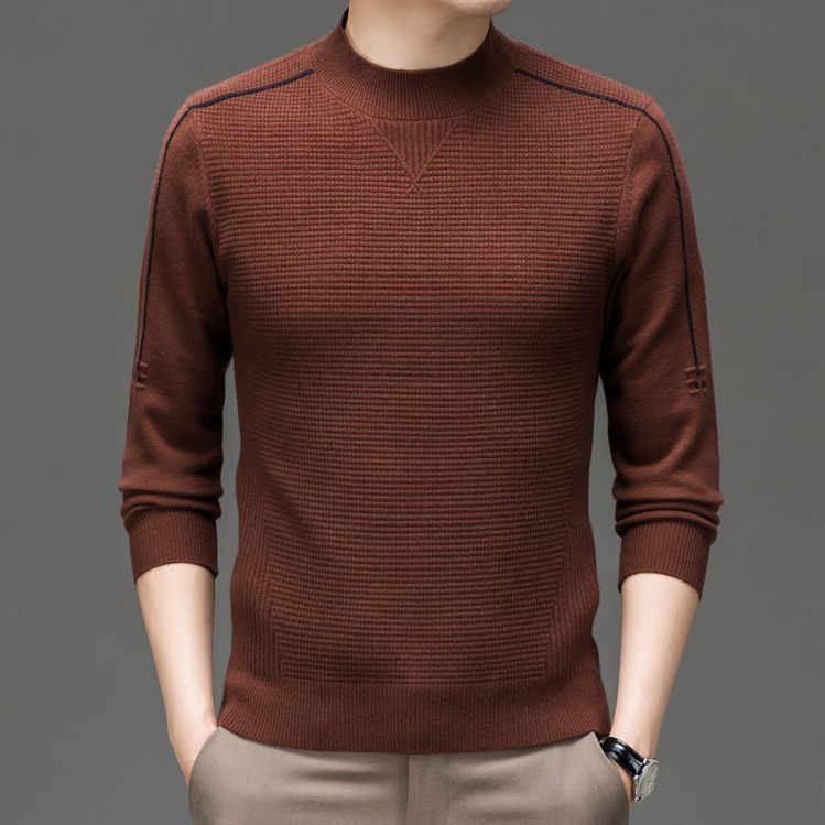 Herren Pullover Modern Strukturiert Hochgeschlossen
