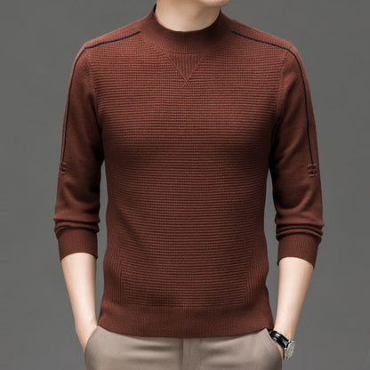 Herren Pullover Modern Strukturiert Hochgeschlossen