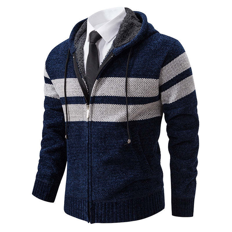 Herren Kapuzenpullover Modern Fleece Innenführung Reißverschluss