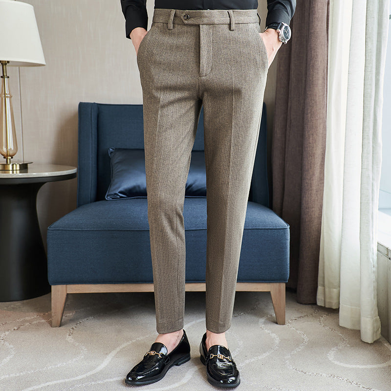 Herren Anzughose Slim Fit Schmal Schwarze Hose