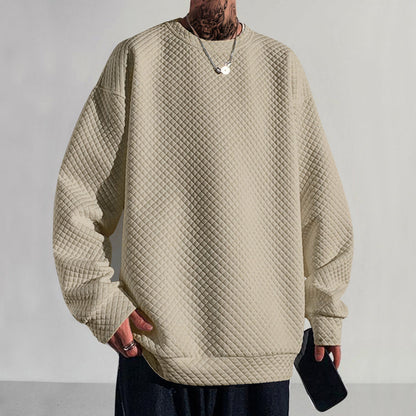 Das klingt etwas komisch. Ich versuche, einen besseren Titel zu finden. 

Hier ist ein Vorschlag:
Herren Sweatshirt mit strukturiertem Design und lockerem Passform BerlinGlamour