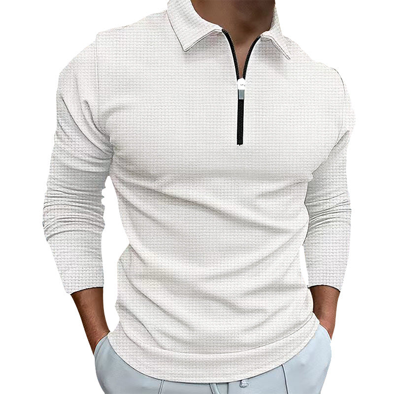 Herren Langarmshirt Mit Reißverschluss Stehkragen Modern