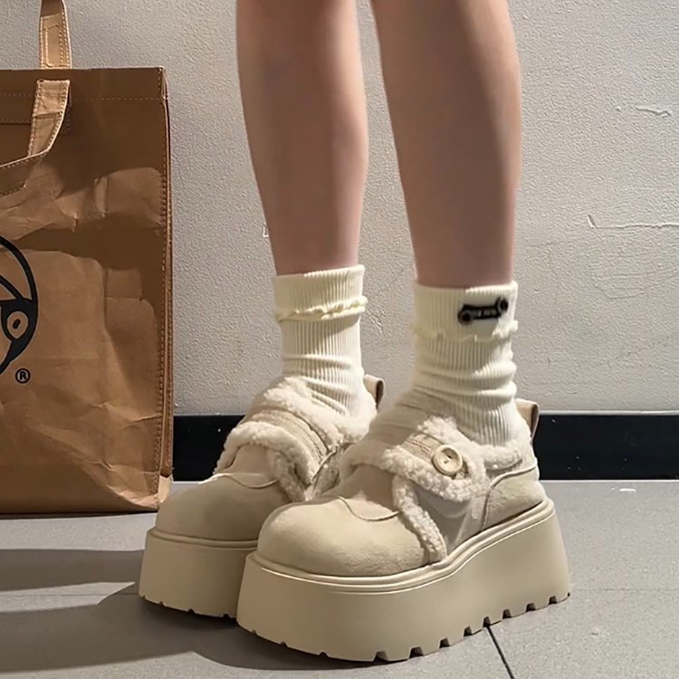 Damen Sneaker Plüschgefüttert Warm mit Klettverschluss - BerlinGlamour