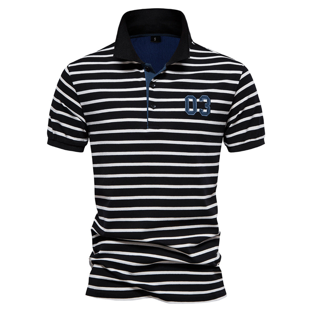 Herren Polo-Shirt Streifenmuster Bequem Modern
