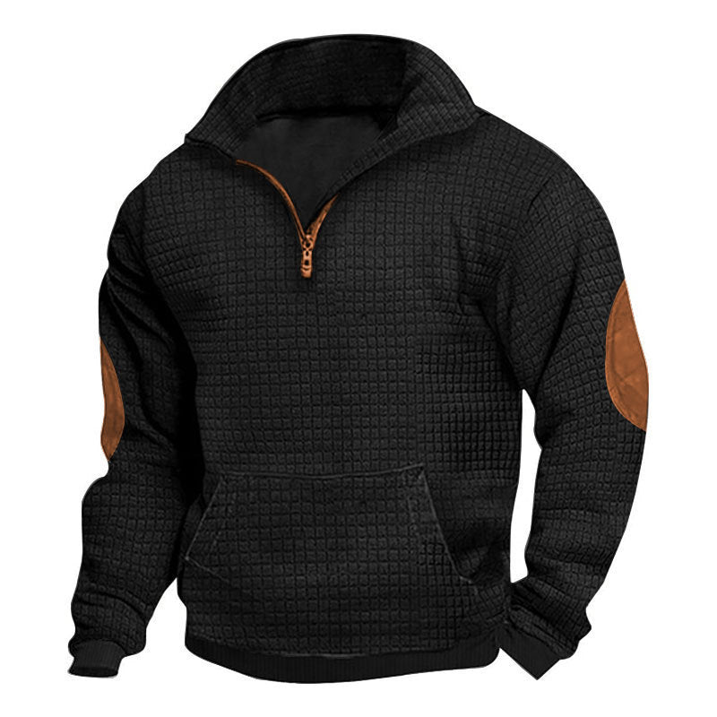 Herren Fleece-Pullover Modern mit hohem Kragen und Taschen