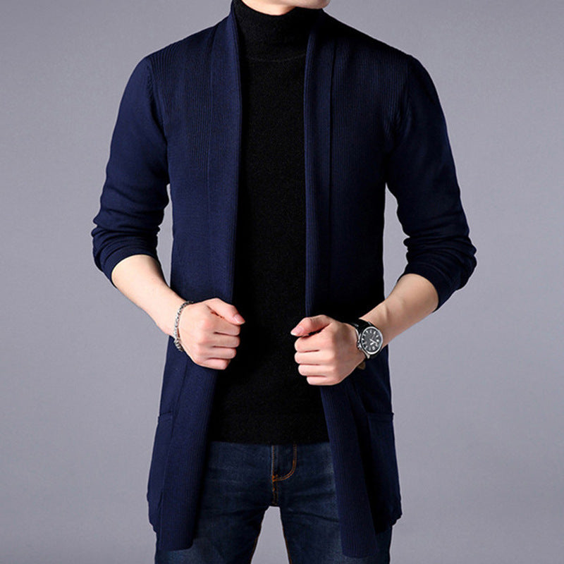 Herren Strickjacke Offener Schnitt Mit Taschen Casual