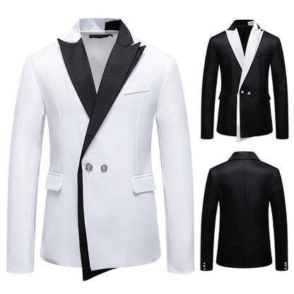 Herren Smoking Blazer Elegant Kontrastrevers Modern