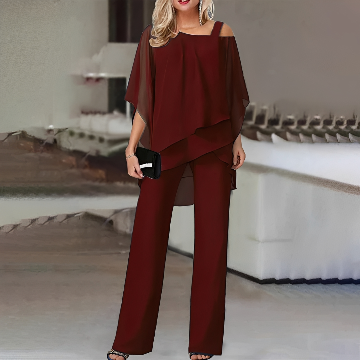 Chic Damen Ensemble 2-teilig Elegantes Kleid