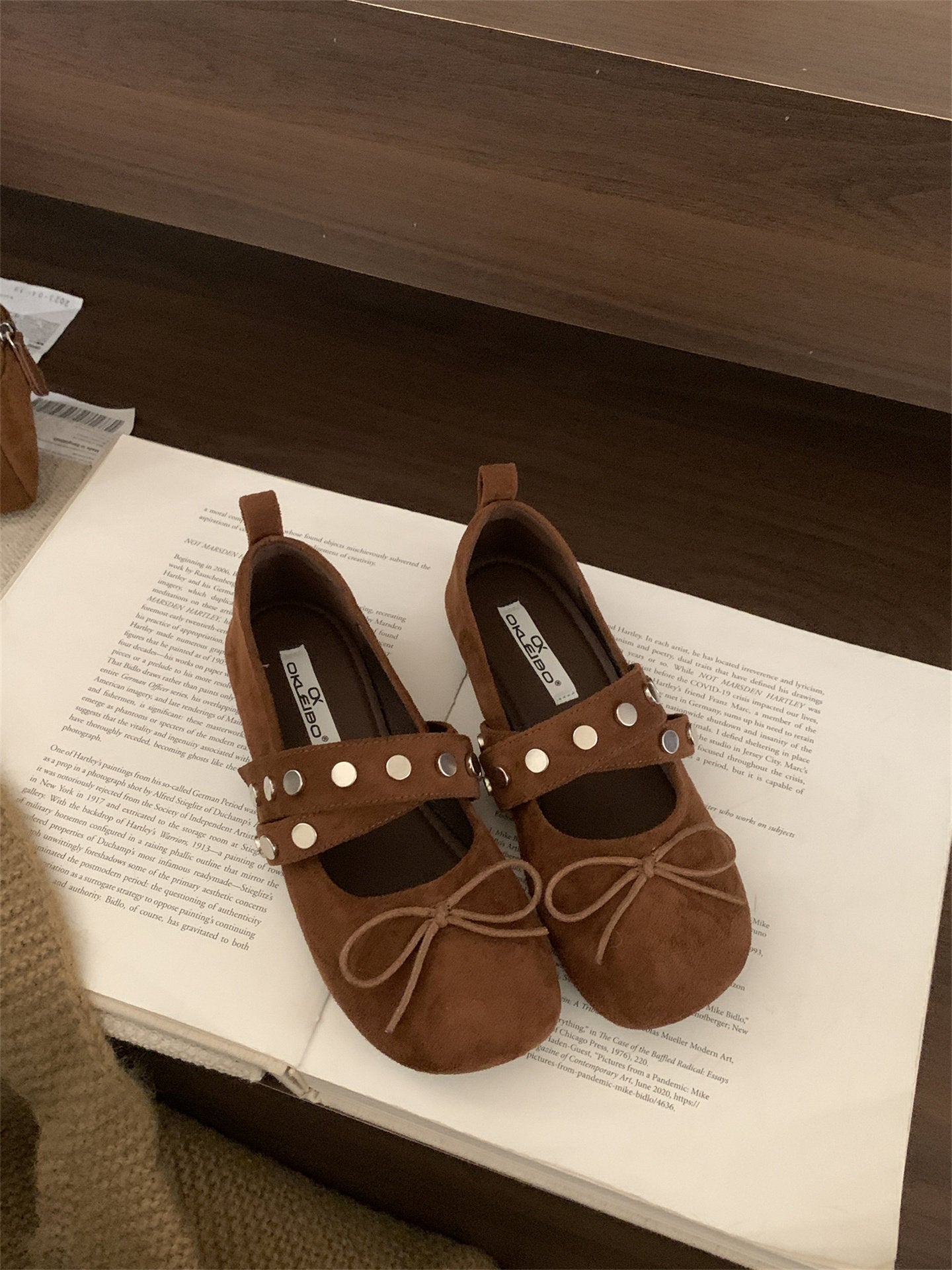 Damen Ballerinas Schleifen-Design Modisch Riemen