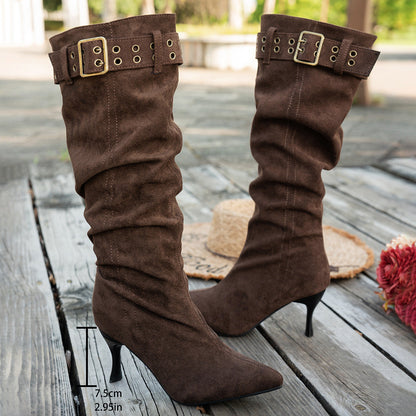 Damen Overknee Stiefel Hochwertig Modisch Schwarz