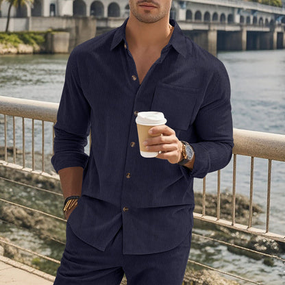 Herren Langarmhemd Streifen Modern Elegant