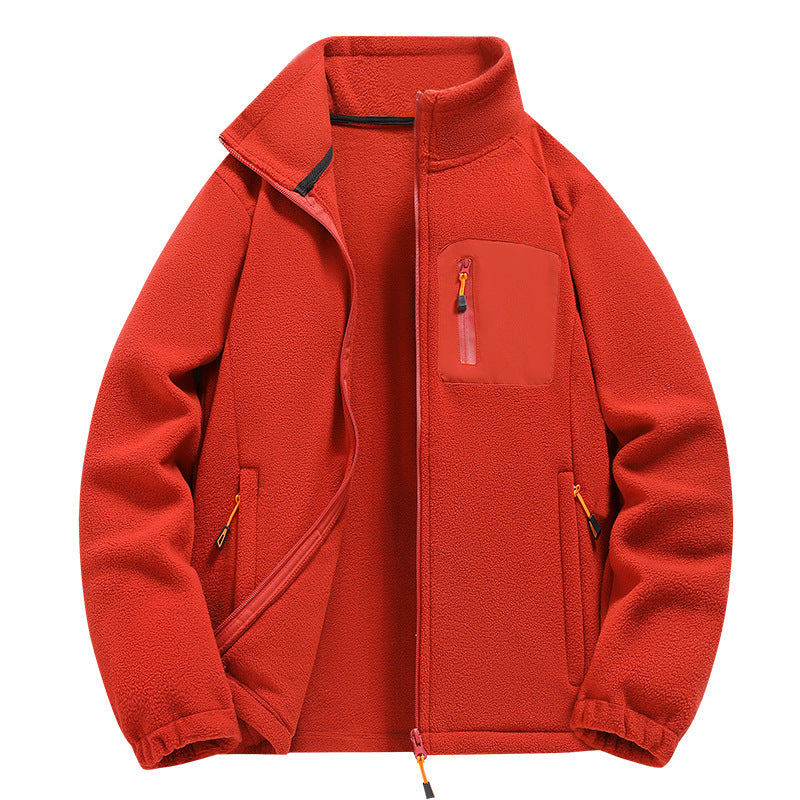 Herren Fleecejacke Warm Reißverschluss Taschen Modern