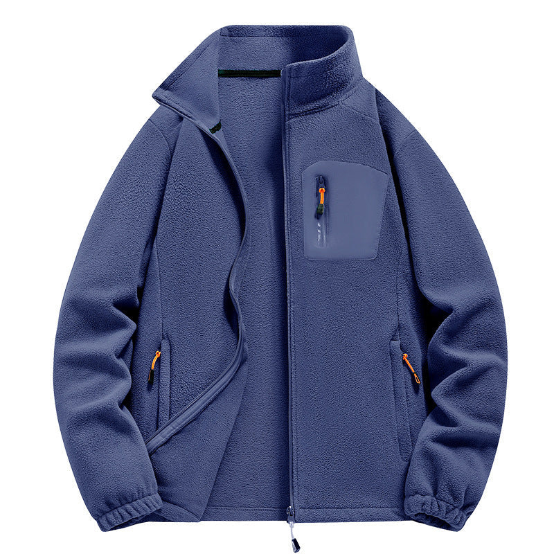 Herren Fleecejacke Warm Reißverschluss Taschen Modern