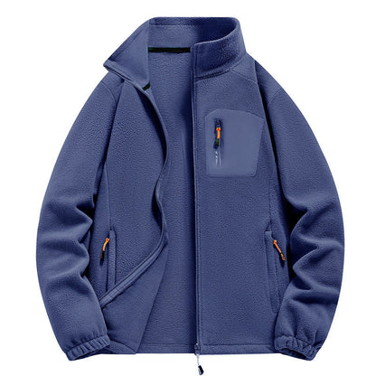 Herren Fleecejacke Warm Reißverschluss Taschen Modern