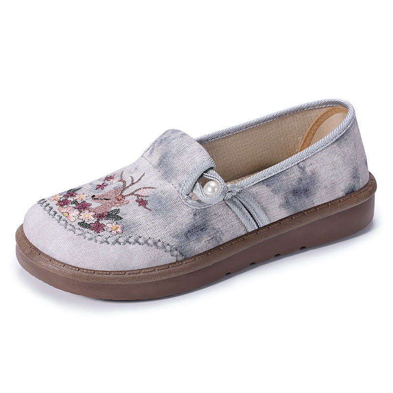 Damen Freizeitschuh Bequem Floral Stickerei