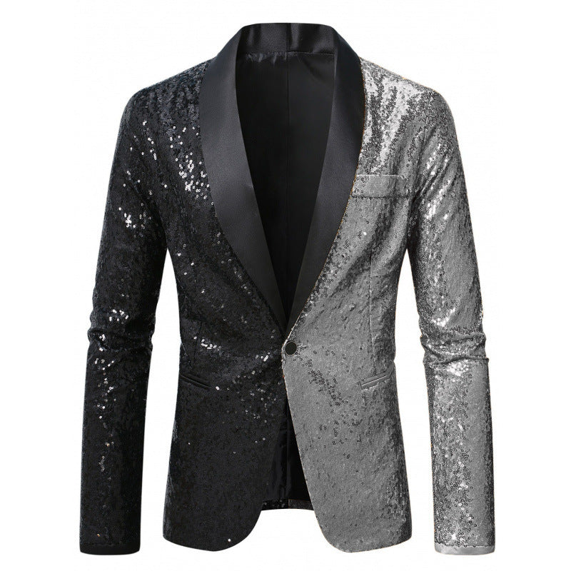 Glamour Blazer Herren Pailletten Anzug Jackett Elegant