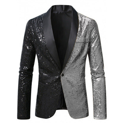 Glamour Blazer Herren Pailletten Anzug Jackett Elegant