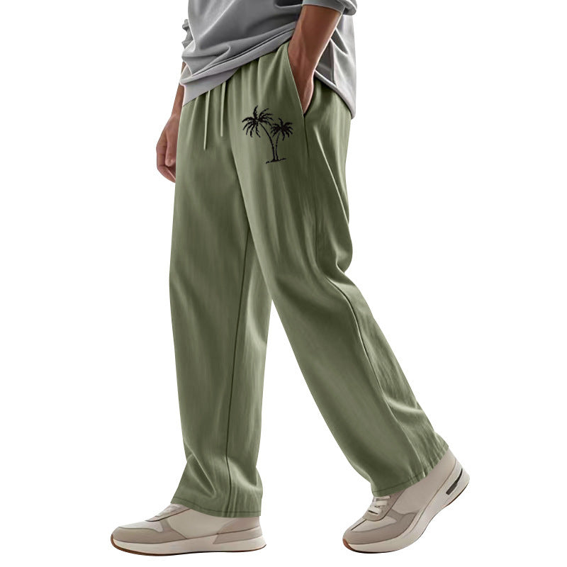 Herren Strandhose Lässig Palmendruck Sommerhose