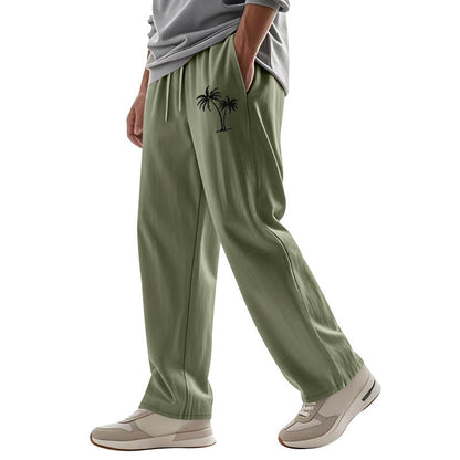 Herren Strandhose Lässig Palmendruck Sommerhose
